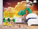 3D Sunflower Flower KEP4131 Wallpaper Mural Self-adhesive Removable Sticker Kay Sunflower