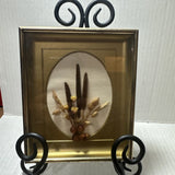 Vintage Framed & Matted Dried Flower Arrangement & Holder 6x5 In Dried Flower