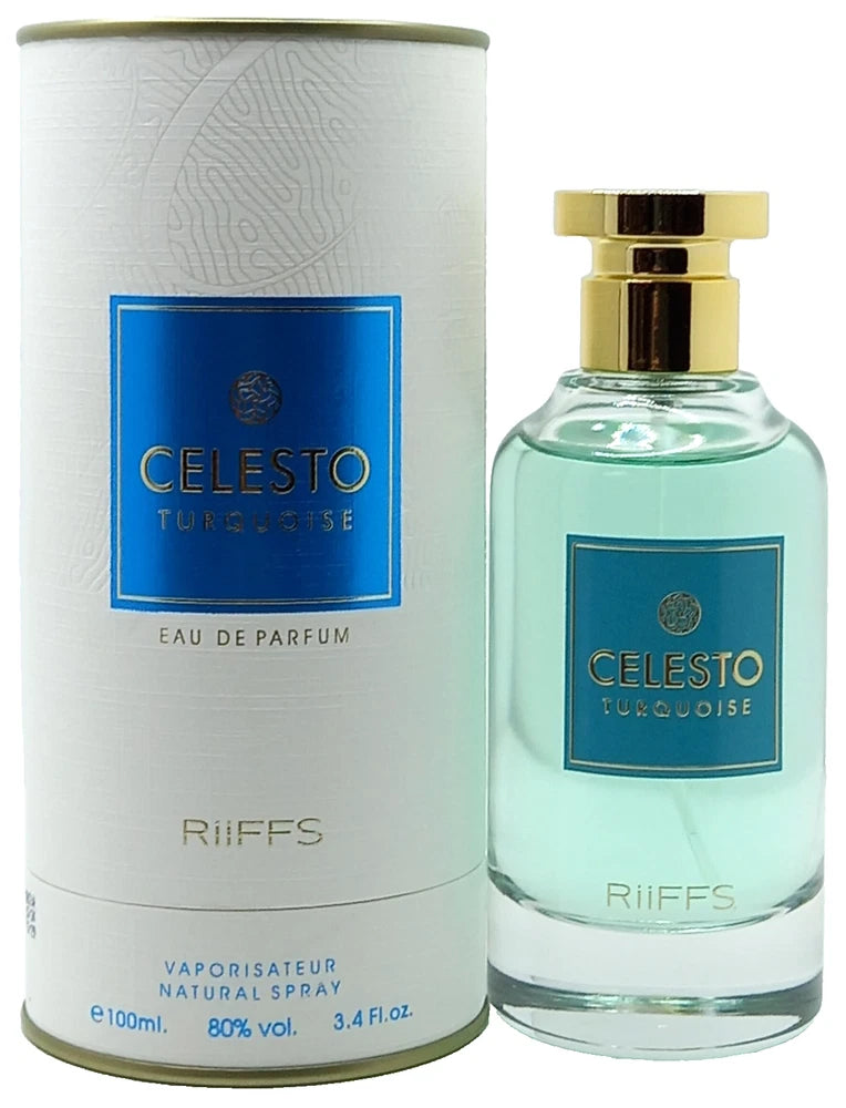 RIIFFS CELESTO TURQUOISE EAU DE PARFUM SPRAY FOR MEN 3.4 Oz / 100 ml BRAND NEW! EDP
