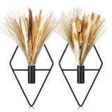 Metal Hanging Planter Wall Decor Pampas Black Set of 2 Pampas Grass