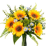 HUAESIN 15 Sunflowers Artificial Spring Flowers Bouquets Grave Flowers for Ce... Sunflower