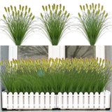 Artificial Grass Plants Outdoor 24 Bunches Fake Onion Grasses with Plush Fake... Green Plant