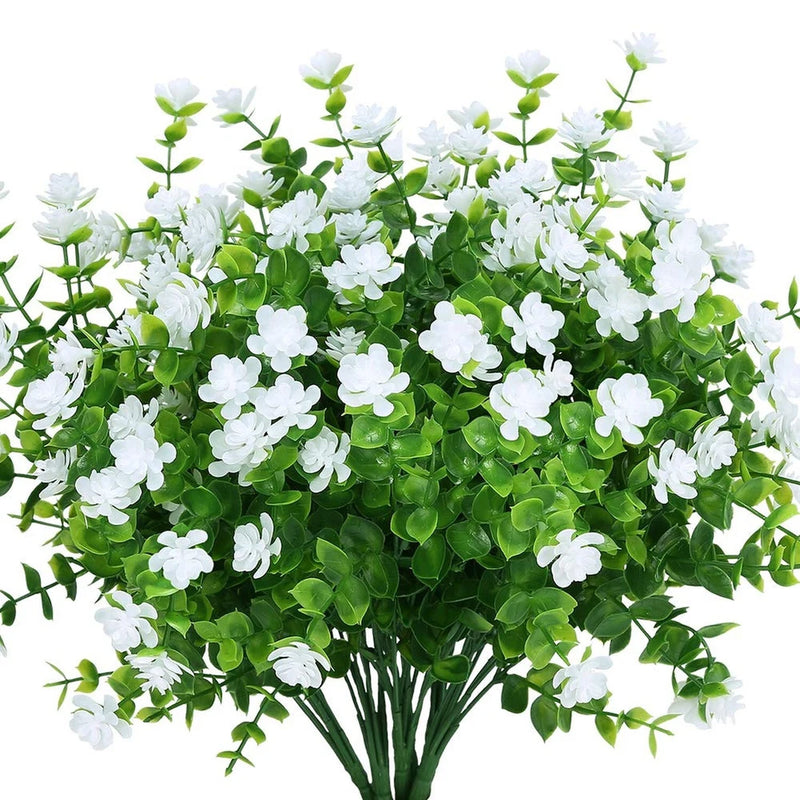 KLEMOO Artificial Flowers Fake Outdoor UV Resistant Boxwood Plants Shrubs 4 P... Green Plant