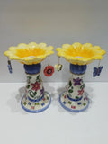 Vintage Ceramic Candle Holders Sunflower Bee Butterfly Flower Charms Cute Gift Sunflower