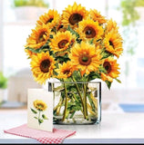 Paper Pop-Up Flower Card, Sunflower, Forever Flowers Bouquet 3D Popup Greeting C Sunflower