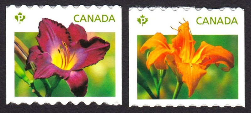 LILY, DAYLILIES Canada 2012 #2527-2528 MNH Stamps from COIL Lily