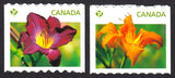 LILY, DAYLILIES Canada 2012 #2527-2528 MNH Stamps from COIL Lily