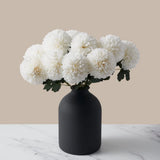 Large White Faux Kiku Flowers - 10 Stems, Realistic Silk Home Decor Hydrangea