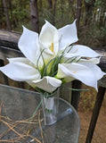 Calla Lily Bridal Bouquet White Real Feel Artificial Flowers Classic Faux Bouquet