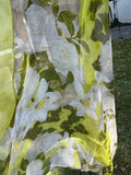 Chanel Mousseline Silk Scarf w/ Lily & Hydrangea Flower Pattern 37" x  37" Rare Hydrangea