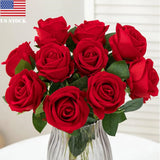 20Pcs Red Silk Roses Artificial Flowers Realistic Bouquet Home Decor valentine Bouquet