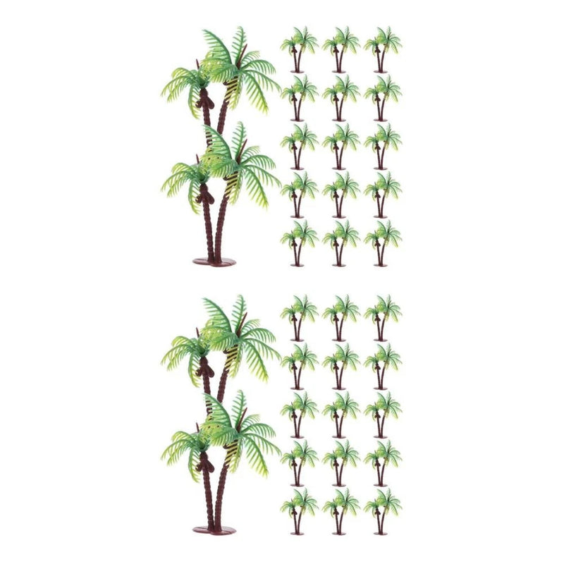 36 Pcs Mini Trees for Crafts Miniature Plants Artificial Tropical Green Plant