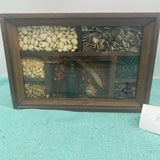 Vintage 1970's Harvest And Dried Flower Shadowbox Wall Hanging Dried Flower