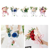 11.4inch Silk Roses Bridesmaid Wedding Bouquet Elegant for Engagement Bouquet