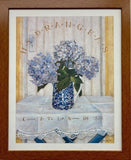 Shelley Maker Hely "Summer of 1876" FRAMED Art Floral Hydrangea Still Life NEW Hydrangea