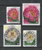 2025 Peonies Flowers Coils and Booklet stamps CDS Cancel USED Peony