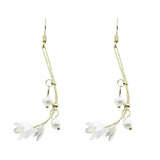 Lily of the Valley Earrings for Women, Lily Pearl Flower Long Tassel Earrings Fl Lily