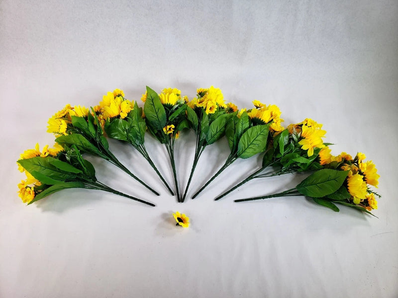 ZEYGLXC 8 Pack Artificial Sunflowers Bouquets with Stems 12" Sunflower