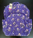Vera Bradley Large Backpack in Cotton WILD ROSES Fits Laptop 17Ó NWT $159 Roses