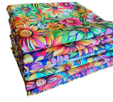 8 Groovy Garden Fat Quarter BUNDLE Fabric 100% Premium Cotton Flowering Plants