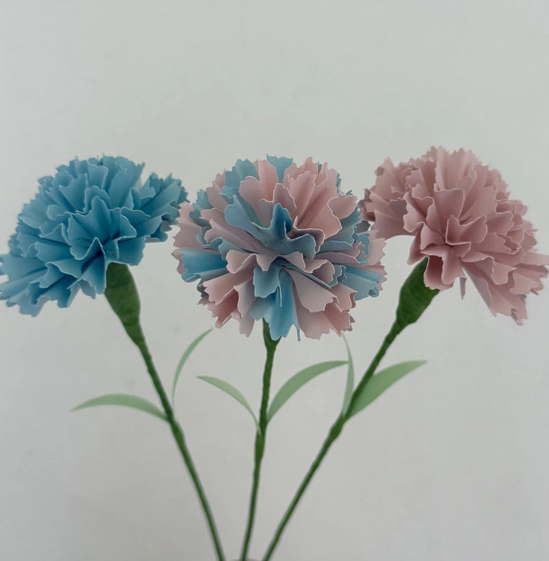 Handmade Pastel Cardstock Carnation Flower Baby Shower Decor, Table Decoration Carnation