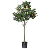 Potted Mandarin Orange Tree Faux Plants And Trees Green Plant