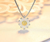 Small Daisy Flower Necklace, Fresh Sun Flower Pendant Sunflower