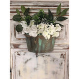 Hydrangea Wooden Basket Wreath, Hanging Floral, Hanging Basket, Door Decor Hydrangea