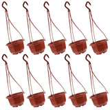 10 Sets Plastic Hanging Planters with Hooks for Garden Balcony Flower Pots Garden Plants