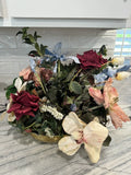 Artificial Faux Silk Floral Arraignment w/SOLID Brass Container  X-Large READ! Peony