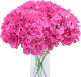 AVIVIHO Hot Pink Hydrangea Artificial Flowers Bulk Pack 10PCS Large, Hydrangea