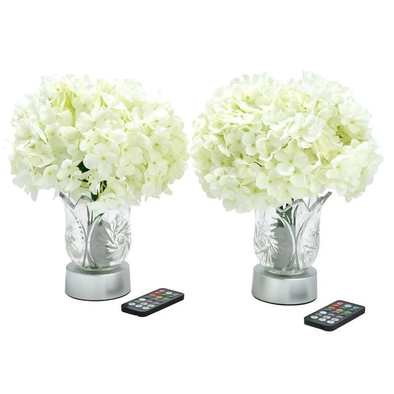 Living Glow Rechargeable LED Color Changing Flower Light Hydrangea Set of 2 NIB Hydrangea