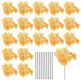 20 Sets Artificial Hydrangea Flower Heads with Stems for Bouquet,Orange Hydrangea