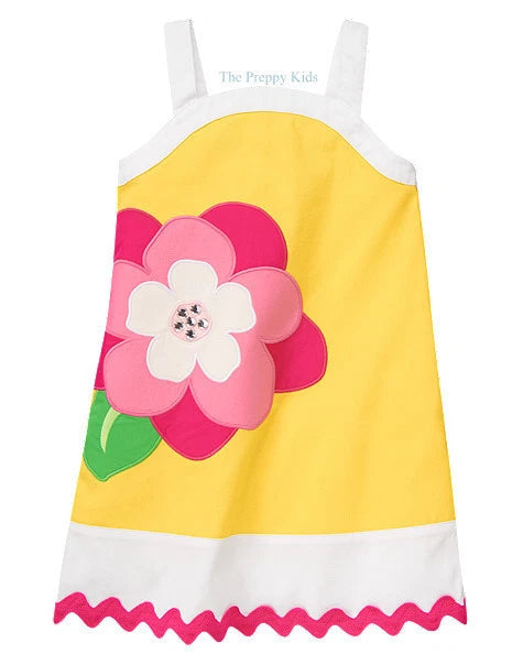 NWT Gymboree Girls ISLAND LILY Flower Diamond Pique Dress 10 Lily