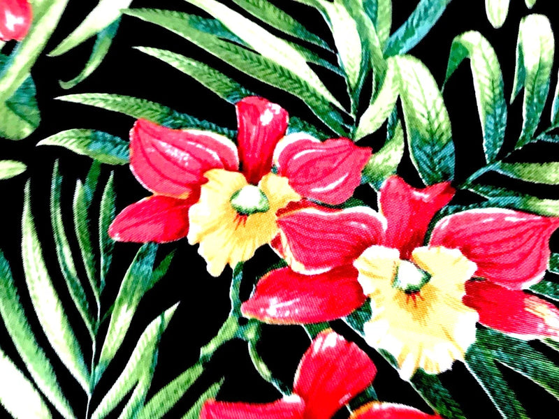 Berkshire  Tropical Outdoor Turcotte Onyx Floral Fabric by The Yard Flowering Plants