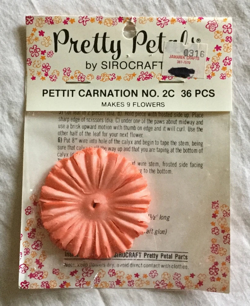 NEW Pretty Petals by Sirocraft - Pettit Carnation - 36 pcs. - Peach / Coral Carnation