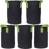 247Garden 7-Gallon Tall Aeration Fabric Pot/Tree Grow Bags 5-Pack Garden Plants
