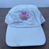 Pink Flower Hat Sunflower Adjustable Hat White Adjustable Hat Adult Fit White Sunflower