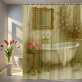 Elegant Floral Shower Curtain with Pink Roses for Bathroom Decor Roses