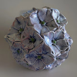 Vietri Italy Pink and Lavender Lidded Hydrangea Flower Trinket Box 5.5"dia. Hydrangea