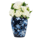 Member's Mark Decorative Ceramic Blue Vase with Removable Hydrangeas Hydrangea