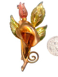 VintageTranslucent Metallic Enameled  Figural Calla Lily Flower Brooch Lily