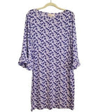 Michael Kors Carnation Floral Flare Sleeve Dress Amethyst size M NWT Carnation