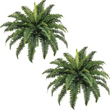 FOREST PRINCE 35 Ferns Artificial Bush Plants Large, 2 Artificial Boston Ferns Green Plant