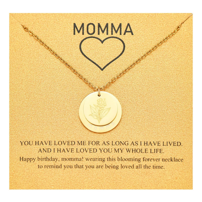 Dainty Gold May Birth Month Flower Lily of the Valley Necklace for Mother's Day Lily