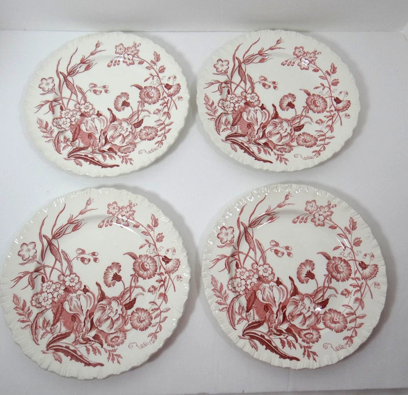 Wedgwood Ranunculus Pink Floral Dessert Salad Plates Set of 4 Ranunculus