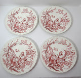 Wedgwood Ranunculus Pink Floral Dessert Salad Plates Set of 4 Ranunculus