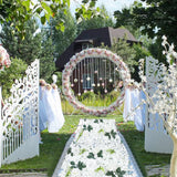 6pcs Romantic Artificial Flower Wall Panel Hydrangea Rose Wedding Backdrop White Hydrangea