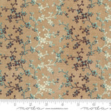 Lydias Lace Trailing Floral Vines Toast Aqua Betsy Chutchian for Moda 1/2 Yard Flowering Plants