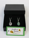 2 Sunflower Garden Designs of Faith Necklace 18" Chain 1 Shamrock & 1 Flower NIB Sunflower